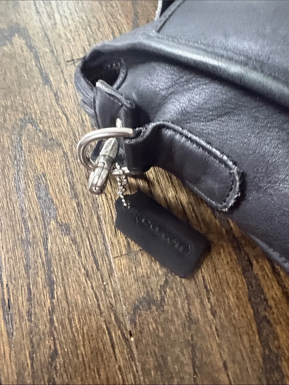 Classic Black Leather Briefcase with Shoulder Strap by COACH